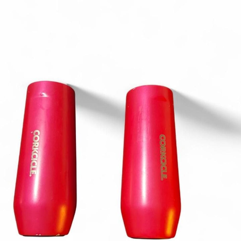 Pink Corkcicle Stemless Champagne Flute - 7 Oz set of two Insulated Cups